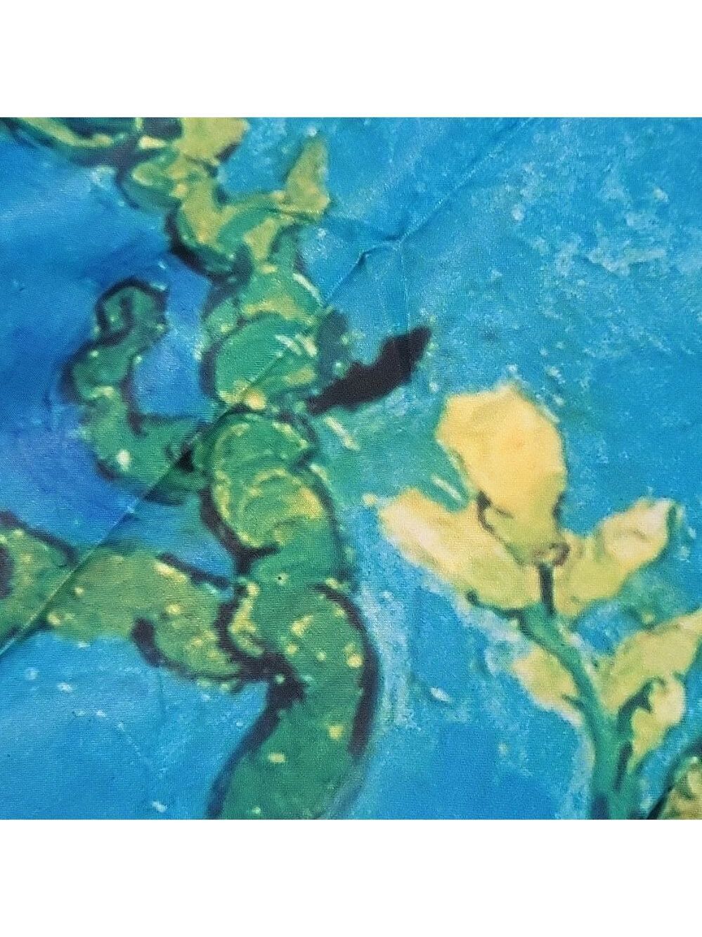 NWOT Vangogh replica impressionist blue and yellow neck scarf new - Picture 4 of 7